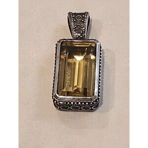 SLV SADYE L VASSIL STERLING SILVER LARGE CITRINE PENDANT